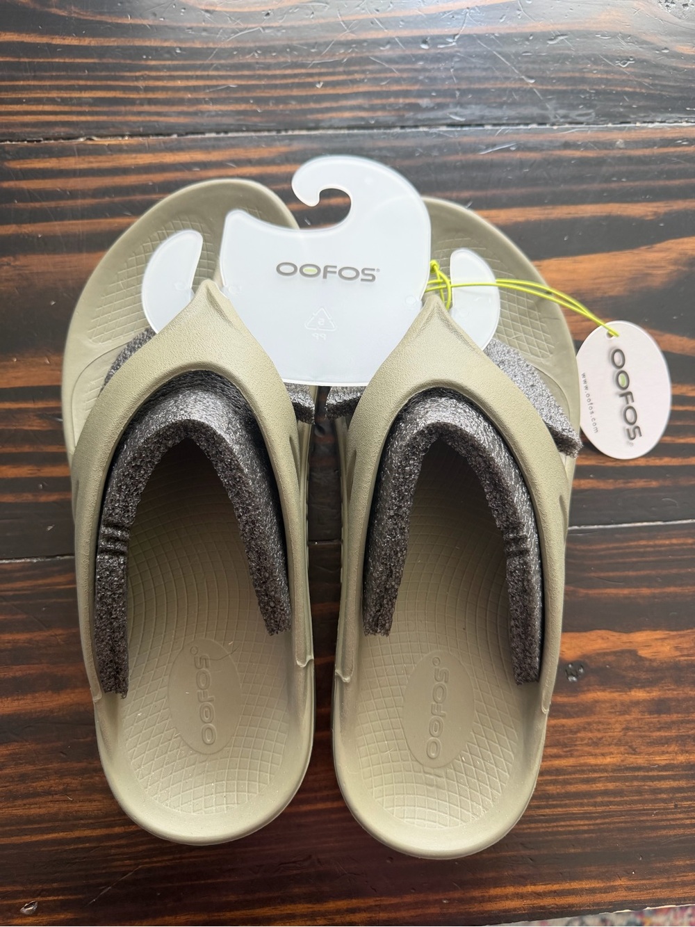 OOFOS Men’s Olive/Taupe Slide Sandals